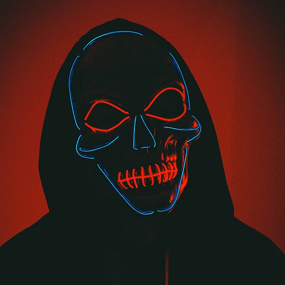 Y Маска c подсветкой Череп Blue/Red