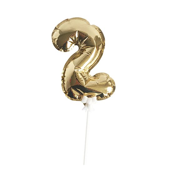 Y Шар самодув Цифра 2 Gold 18см
