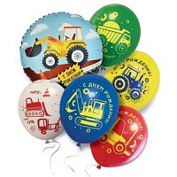 Набор шаров Машинки СДР латекс + фольга 6 шт