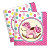 Салфетки "Лошадка Малышка" розовая 33 х 33см 20шт
