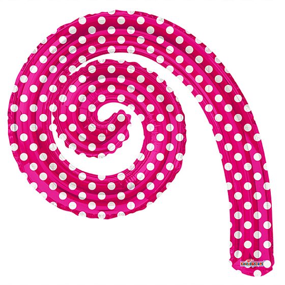 K Спираль PINK в горошек 14"/36см