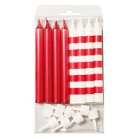Свечи Ассорти Red & White в полоску 8шт 8см