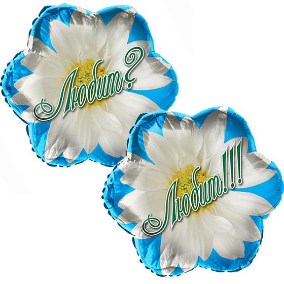 воздушные шары, шары из фольги, K Цветок РУС-24 Любовь Ромашка 18"/45см