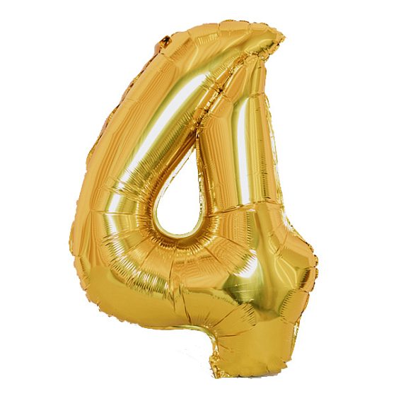 Y Фигура Цифра 4 золото 30"/76см