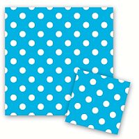 Салфетки Горошек Голубой 33см X 33см 12шт