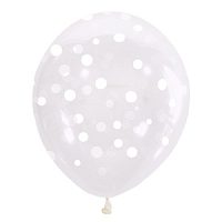 Воздушные шары рис. Конфетти белые 25шт 12"/30см