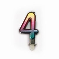 Свеча Цифра 4 Радужная 7см