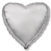 Ультра Сердце SILVER 30"/76 см фольгированный шар