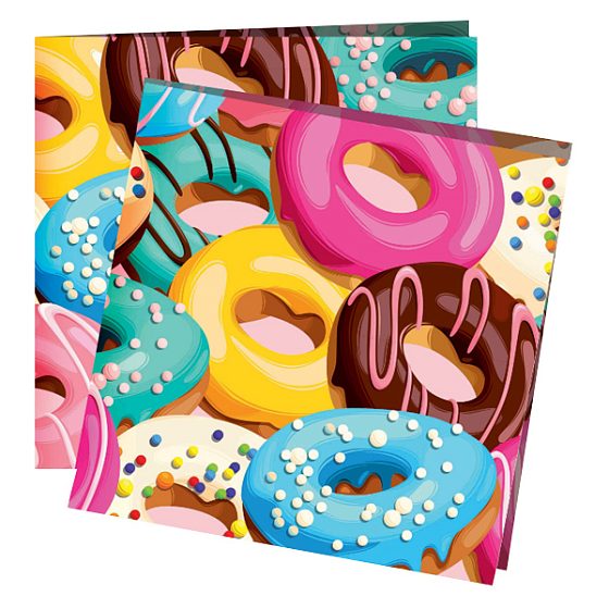 P Салфетки Пончики 33х33см 12шт