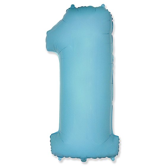 FM Фигура Цифра 1 Пастель LIGHT BLUE 40"/102см
