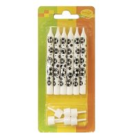 Свечи Футбол с держателями 6шт 8см 