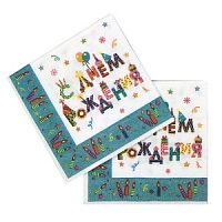 Салфетки "С Днем Рождения" Свечи 33 х 33см 12шт