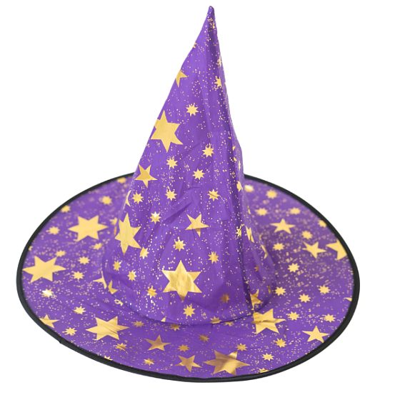Y Шляпа Волшебника карнавальная фиолетовая с золотыми звездами