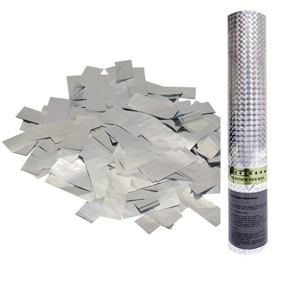 товары для праздника, хлопушки, AC 30см Пневмохлопушка в пластиковой тубе Серебряное конфетти