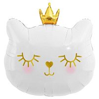 Фигура Голова, Котенок с короной белый  21''/54см23''/58см