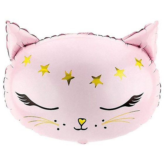Y Фигура Голова кошки, розовая  19''/48см