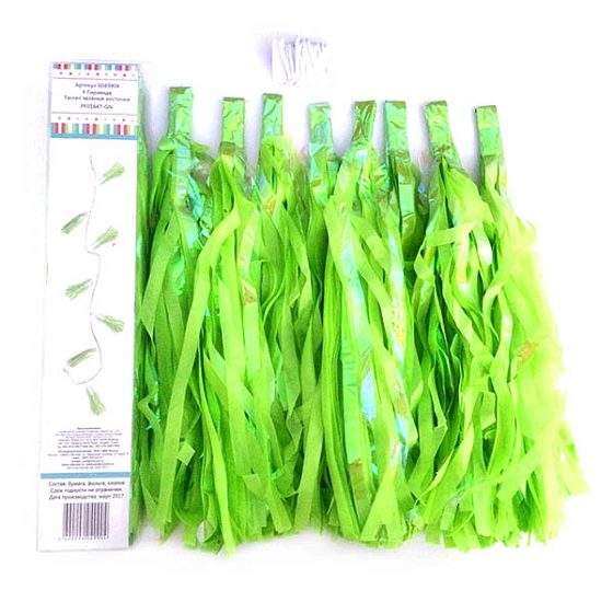 Y Гирлянда Тассел зеленые кисточки
